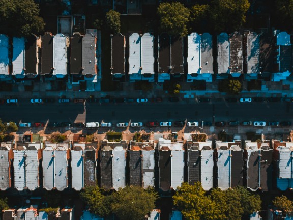 row homes from above