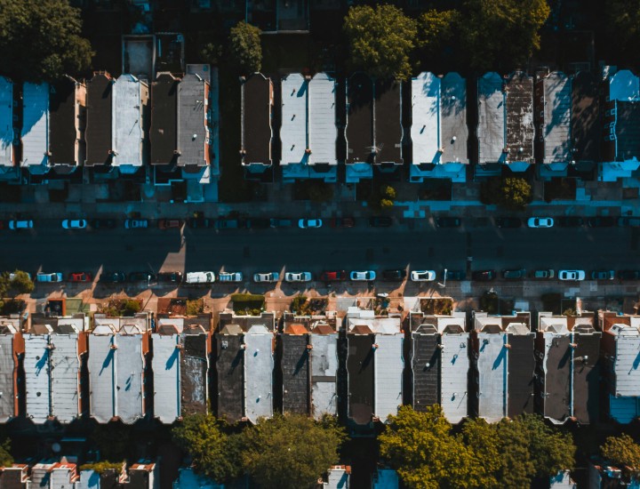 row homes from above